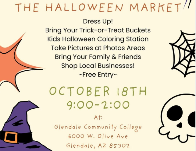 October 18, 2025 - The Arizona Modern Halloween Market - Glendale Community College - 6000 W Olive Ave. Glendale AZ 85302