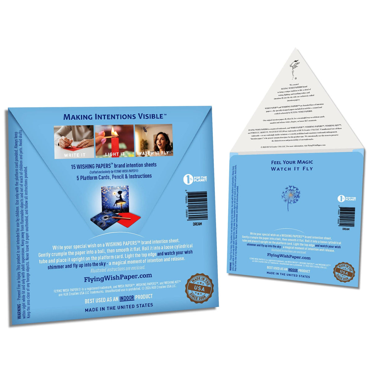 FLYING WISH PAPER® – Manifestation & Intention Ceremony Kits - DREAM Wish Paper Ritual Gift Kit | Fairy Gift | Wish Kit
