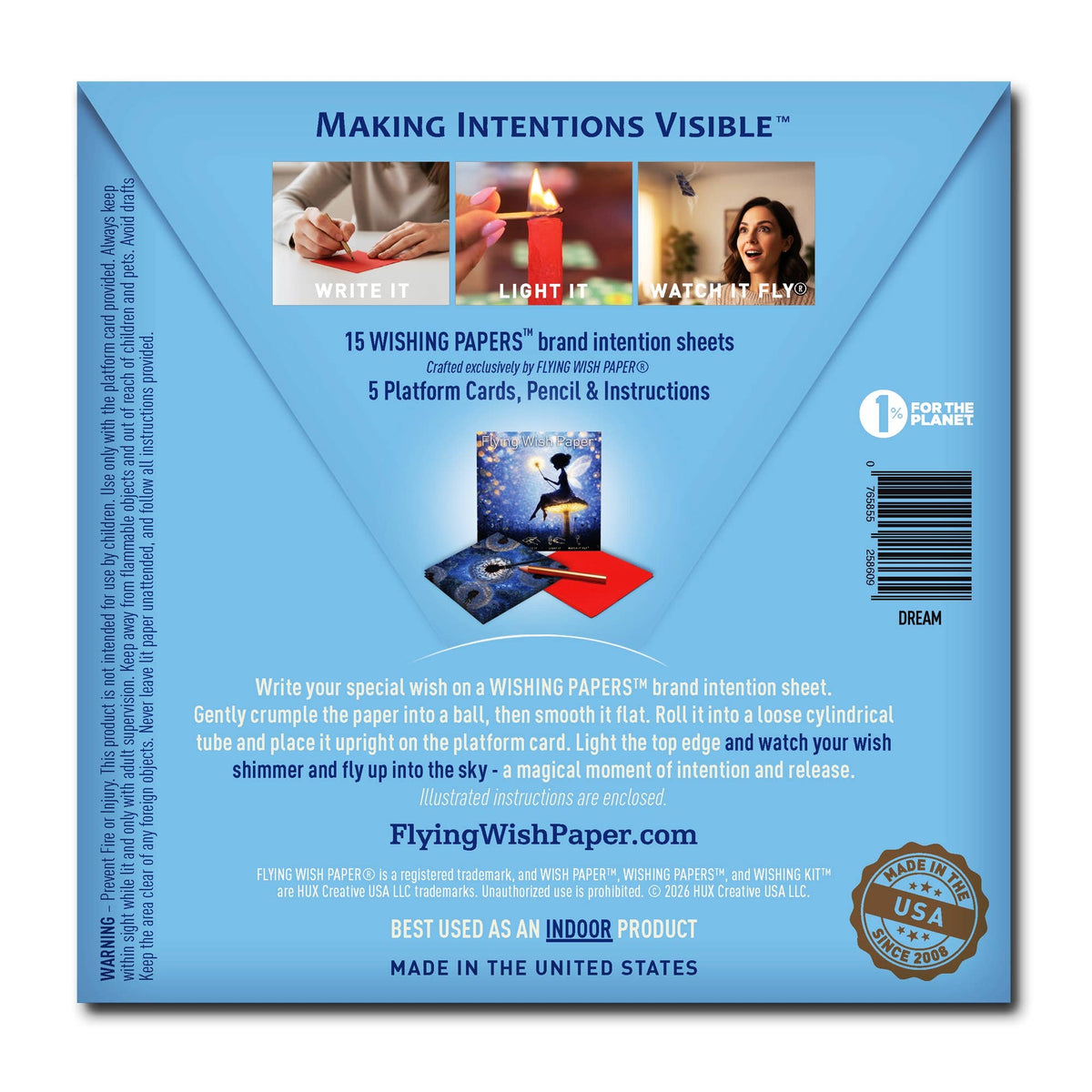FLYING WISH PAPER® – Manifestation & Intention Ceremony Kits - DREAM Wish Paper Ritual Gift Kit | Fairy Gift | Wish Kit