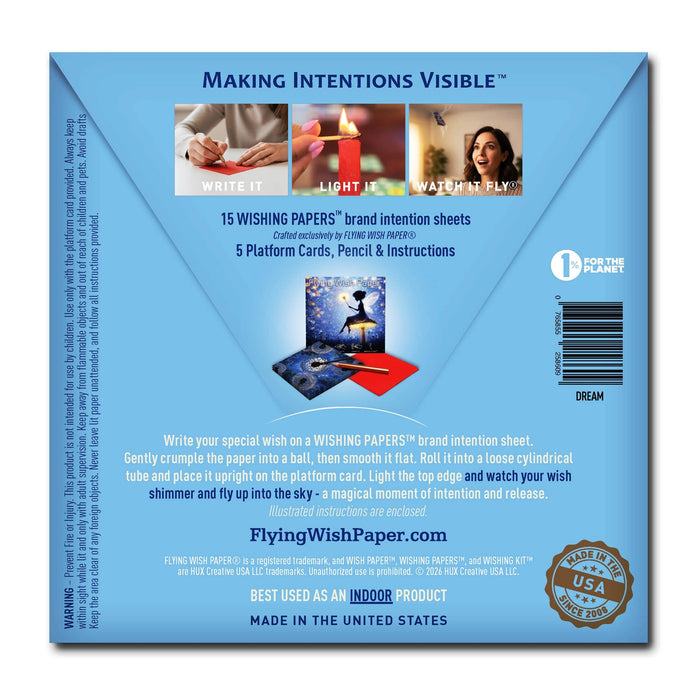 FLYING WISH PAPER® – Manifestation & Intention Ceremony Kits - DREAM Wish Paper Ritual Gift Kit | Fairy Gift | Wish Kit