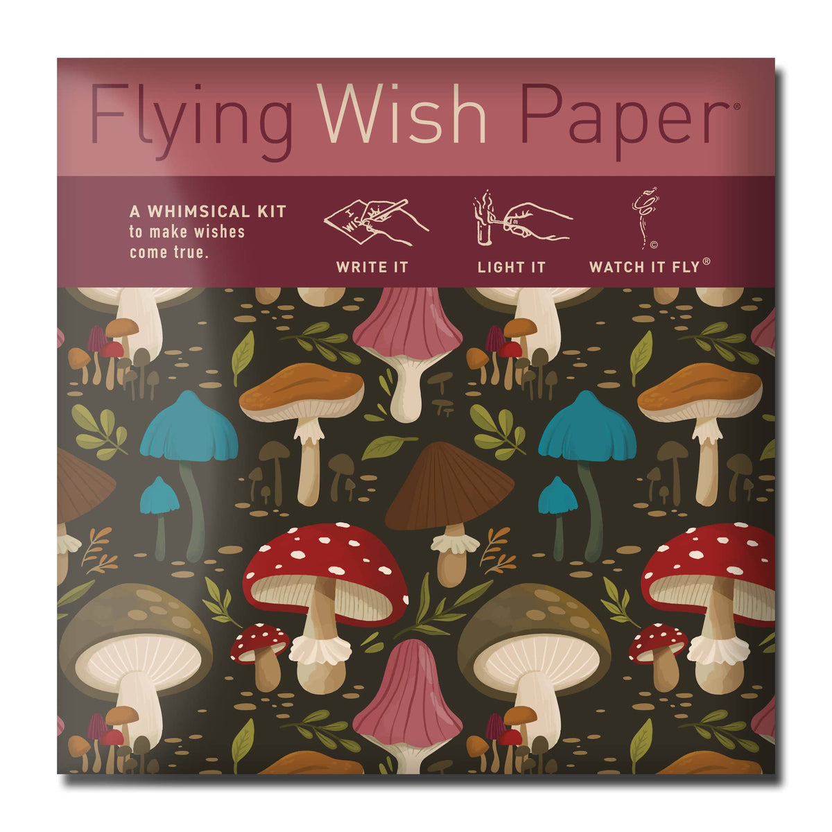FLYING WISH PAPER® – Manifestation & Intention Ceremony Kits - Mushrooms Wish Paper | Manifestation Kit | Ritual Gift