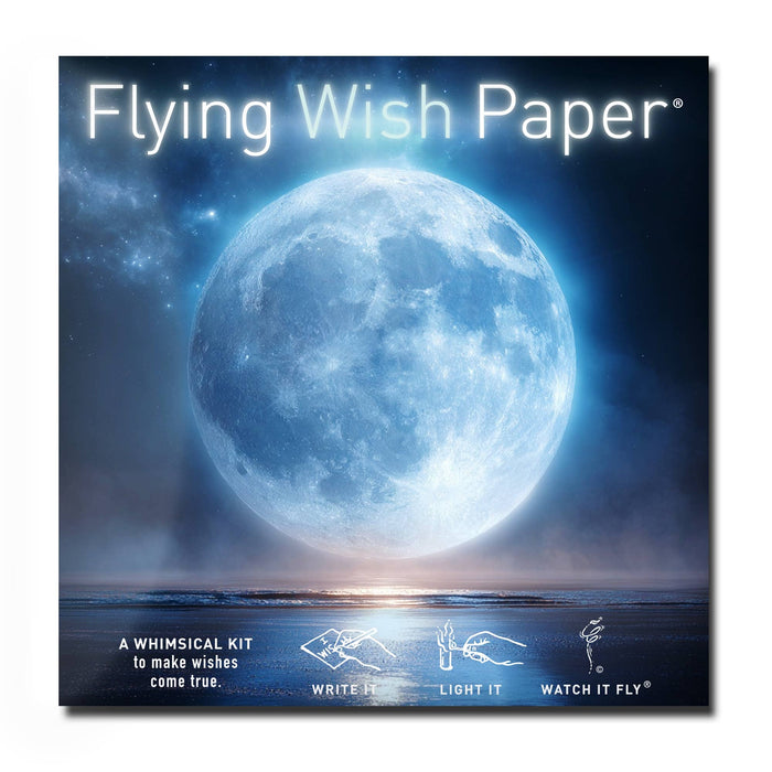 FLYING WISH PAPER® – Manifestation & Intention Ceremony Kits - BLUE MOON | Moon Ritual Kit | Manifestation Gift