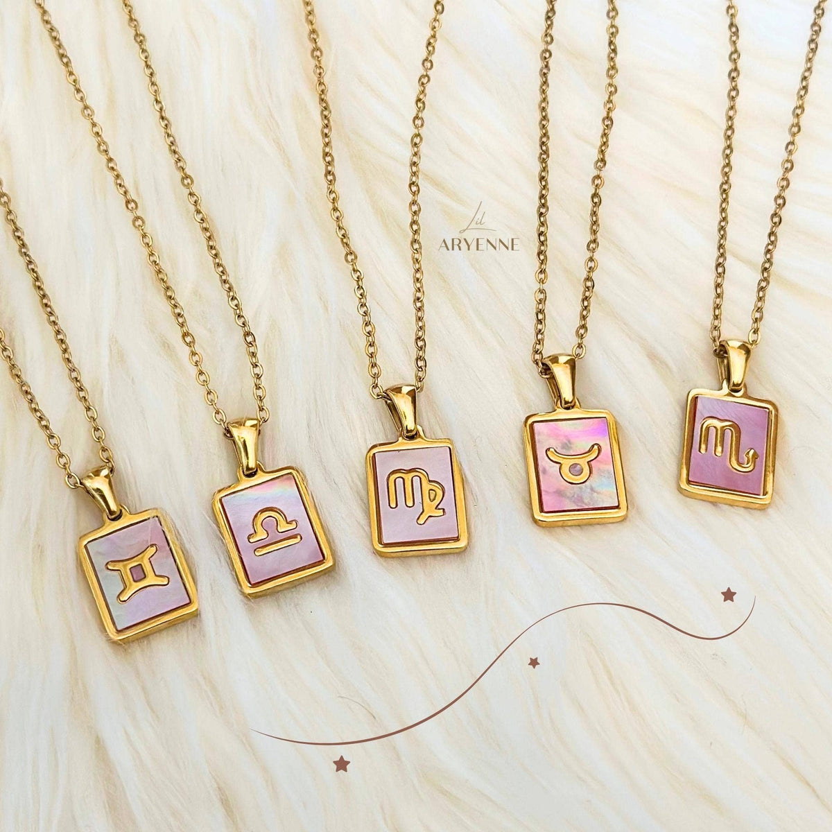 Zodiac Pink Shell Necklace: Leo