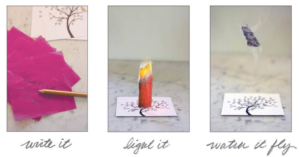 FLYING WISH PAPER® – Manifestation & Intention Ceremony Kits - JUST BEE Wish Paper Kit | Mindfulness Gift | Ritual Kit