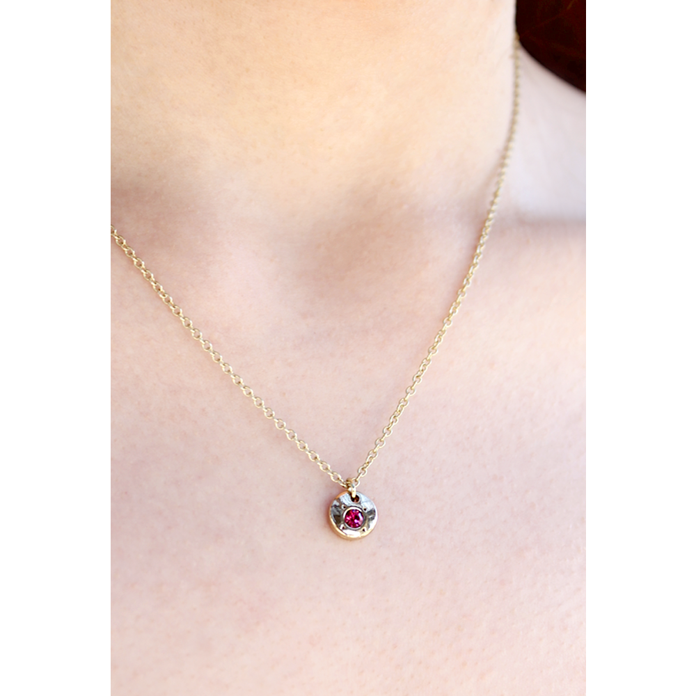 July Birthstone Necklace - Ruby Crystal - Not Every Libra