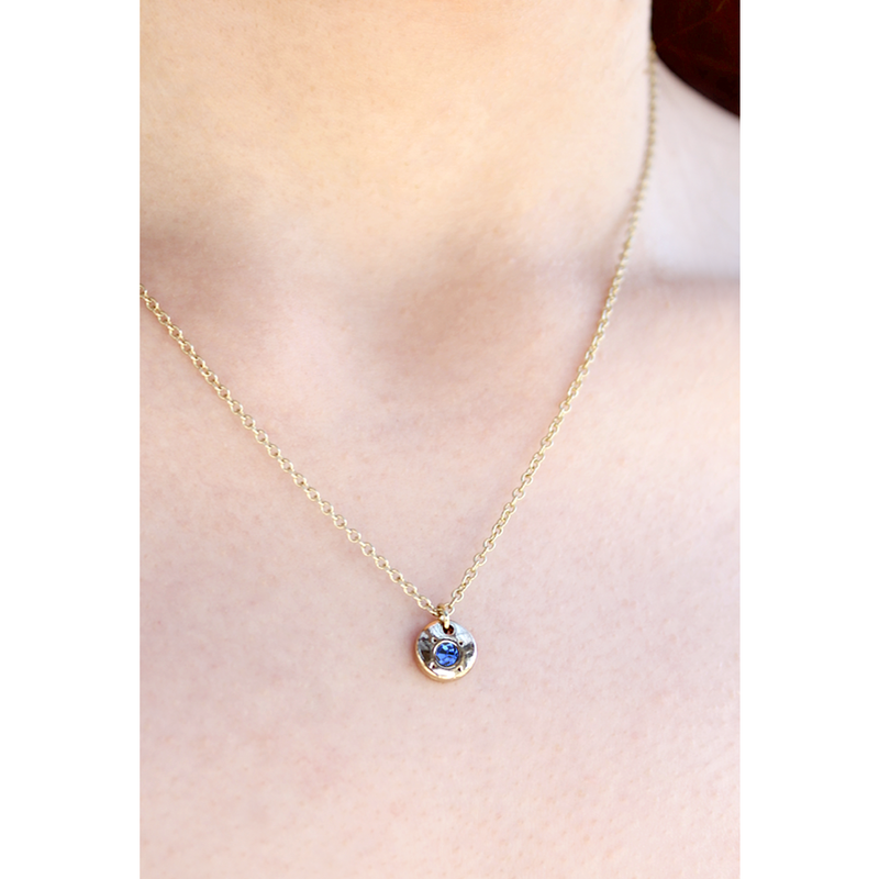 September Birthstone Necklace - Sapphire Crystal - Not Every Libra