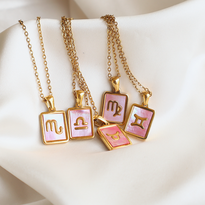 Zodiac Pink Shell Necklace: Cancer - Not Every Libra