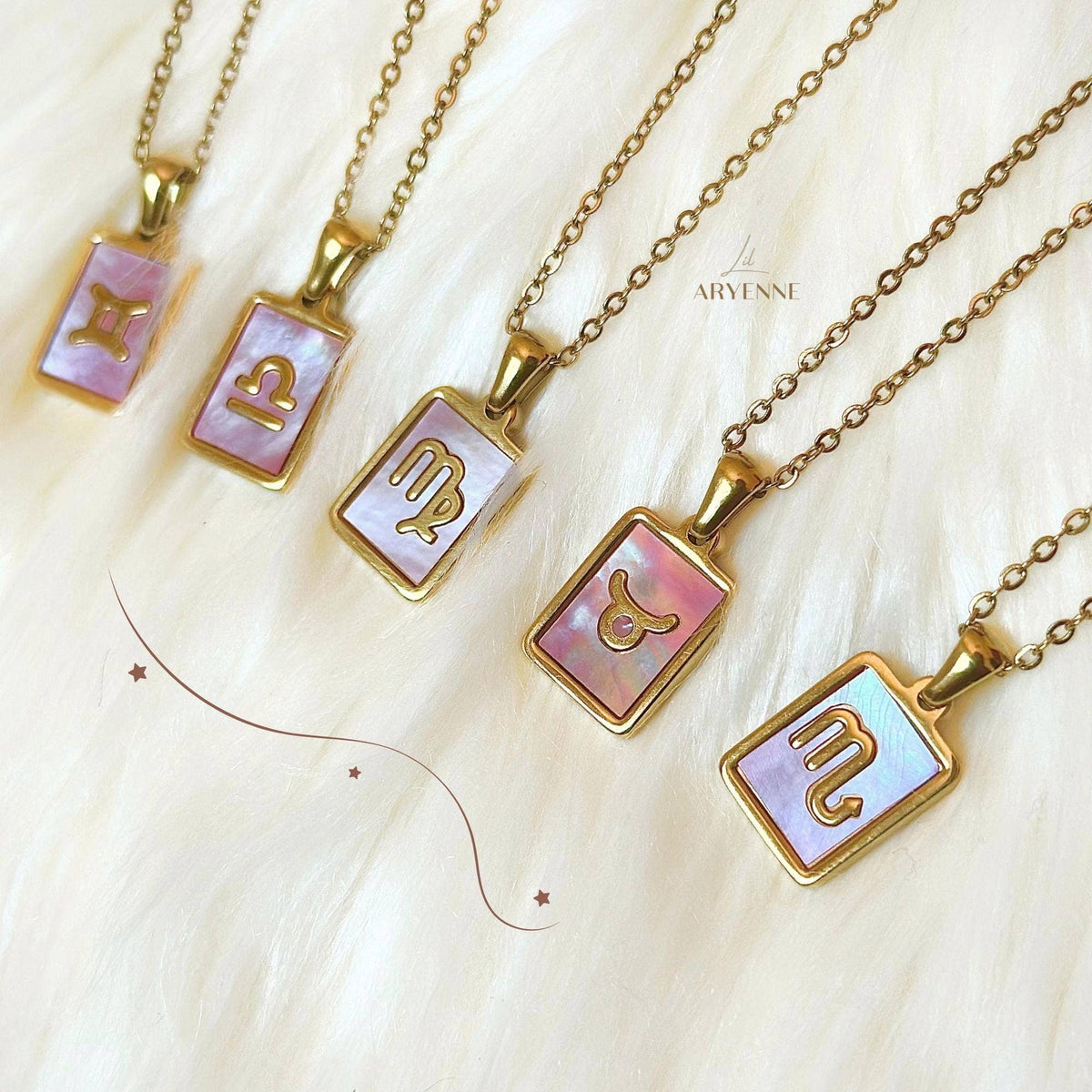 Zodiac Pink Shell Necklace: Leo