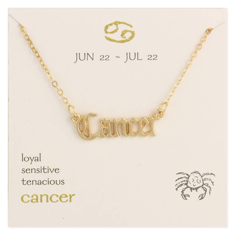 ZAD - Cancer Script Zodiac Necklace - Not Every Libra