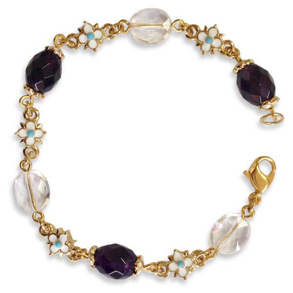 Elizabethan Amethyst  and Crystal Bracelet - Not Every Libra