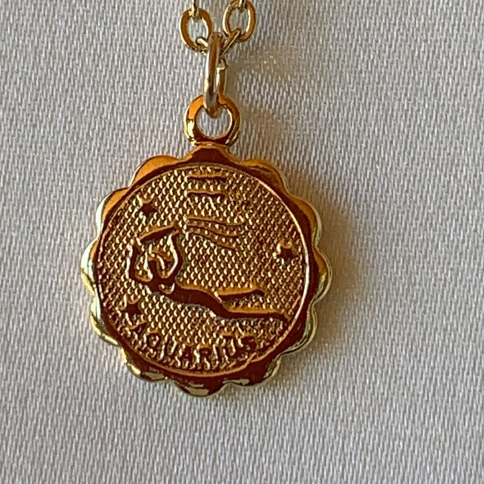 Zodiac Coin Necklace - Aquarius - Not Every Libra