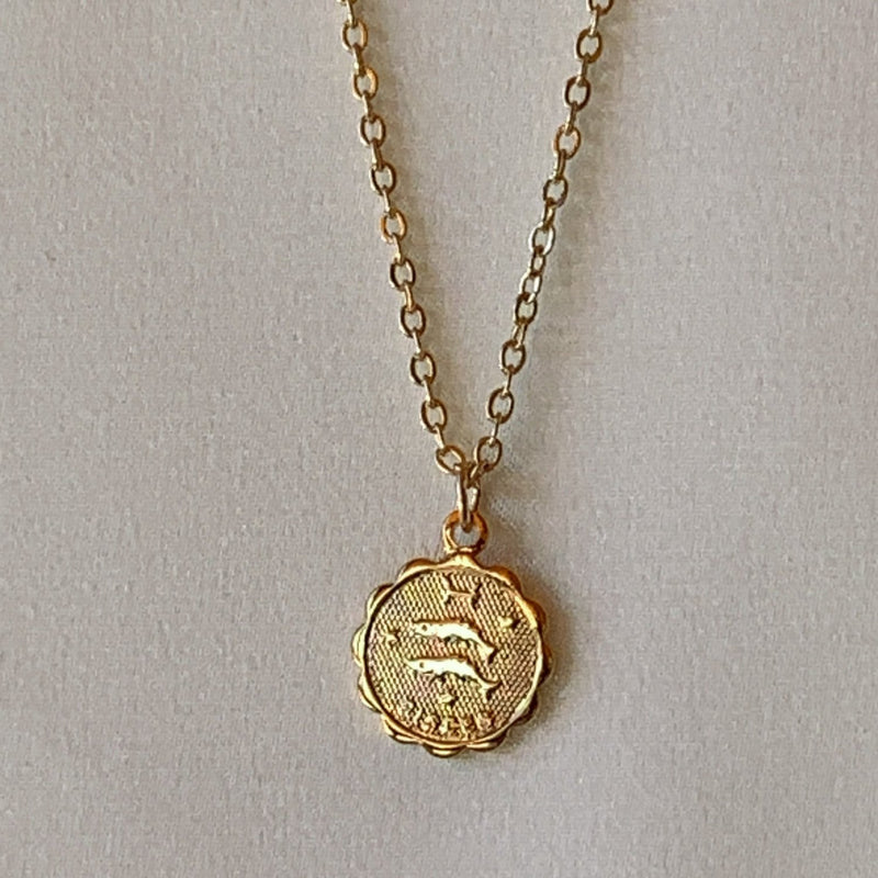 Zodiac Coin Necklace - Pisces - Not Every Libra