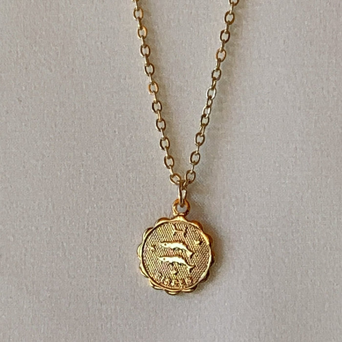 Zodiac Coin Necklace - Pisces - Not Every Libra