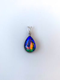Rainbow Crystal Wire Wrapped Pendant - Not Every Libra