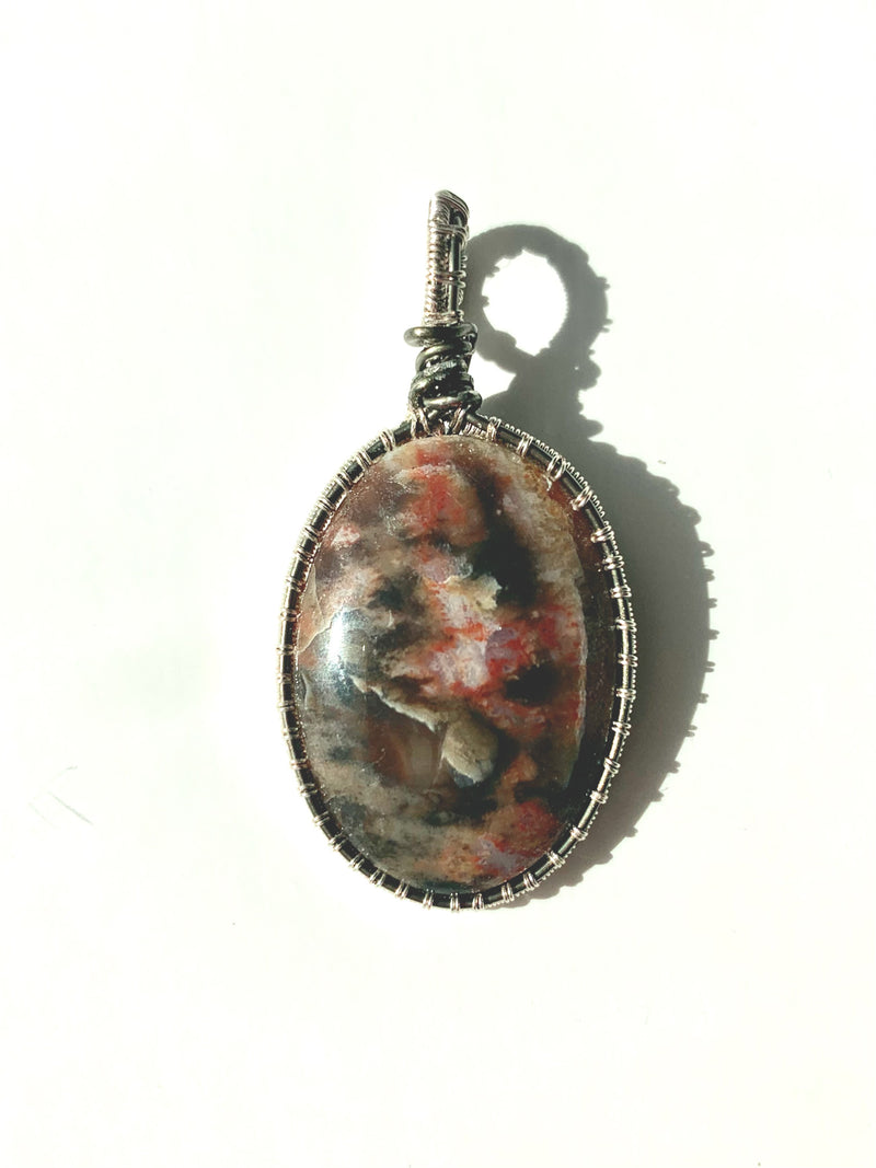 Plume Agate Wire Wrapped Pendant - Not Every Libra