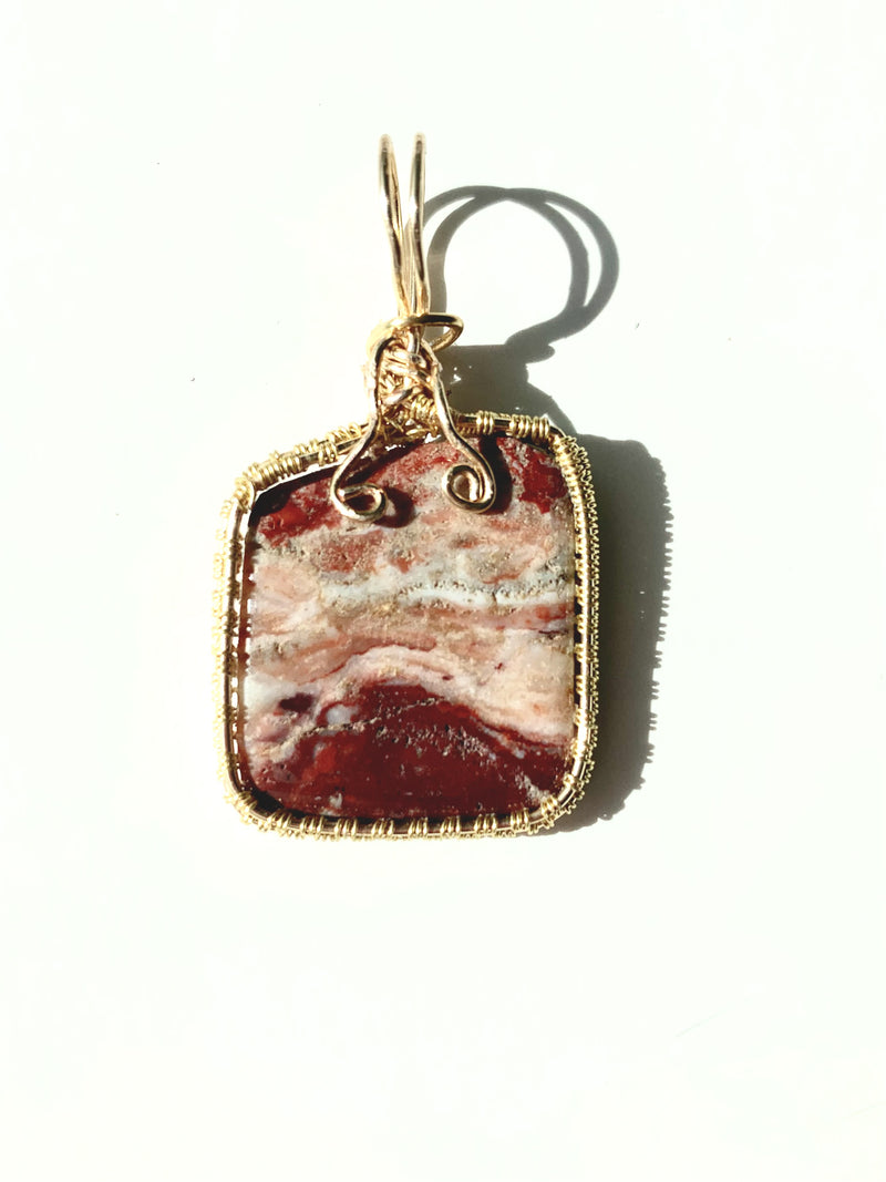 Jasper Wire Wrapped Pendant - Not Every Libra
