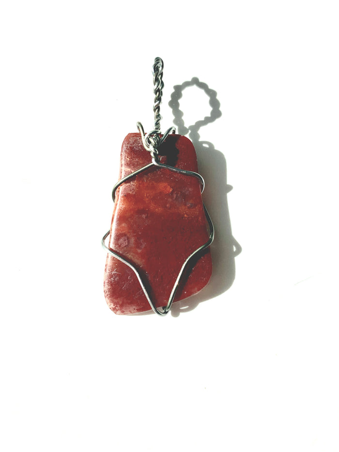 Red Jasper Wire Wrapped Pendant - Not Every Libra
