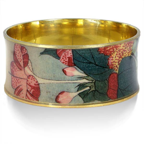 Hokusai Red Floral Bangle - Not Every Libra