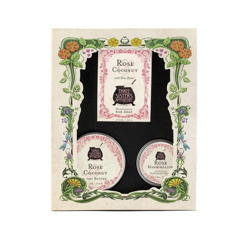 Three Sisters Apothecary - Boxed Gift Trio Rose & Coconut - Not Every Libra