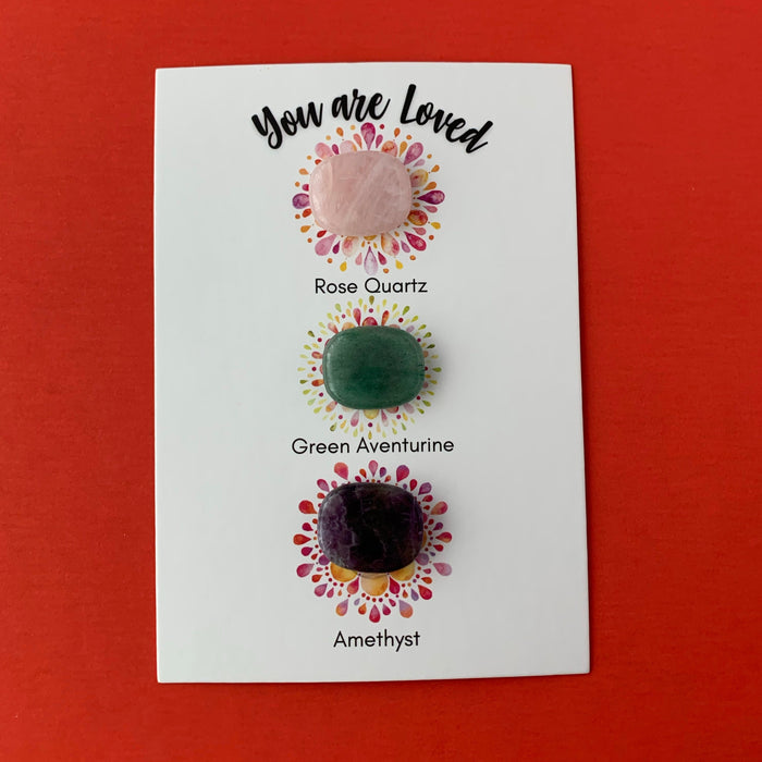 Crystal Card with Amethyst, Rose Quartz & Green Aventurine - Not Every Libra