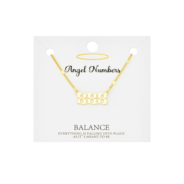 888 - Angel Number Necklace - Gold Tone - Not Every Libra