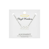 222  - Angel Number Necklace - Rhodium Tone - Not Every Libra