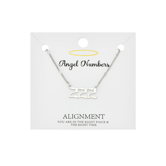 222  - Angel Number Necklace - Rhodium Tone - Not Every Libra