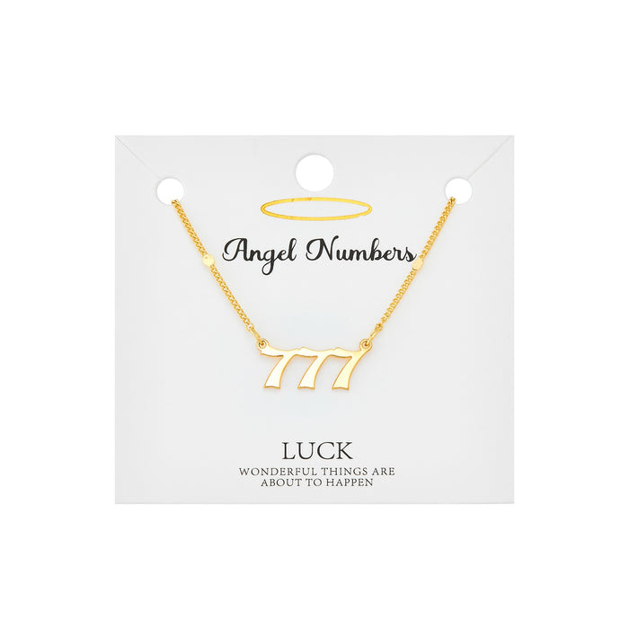 777 - Angel Number Necklace - Gold Tone - Not Every Libra