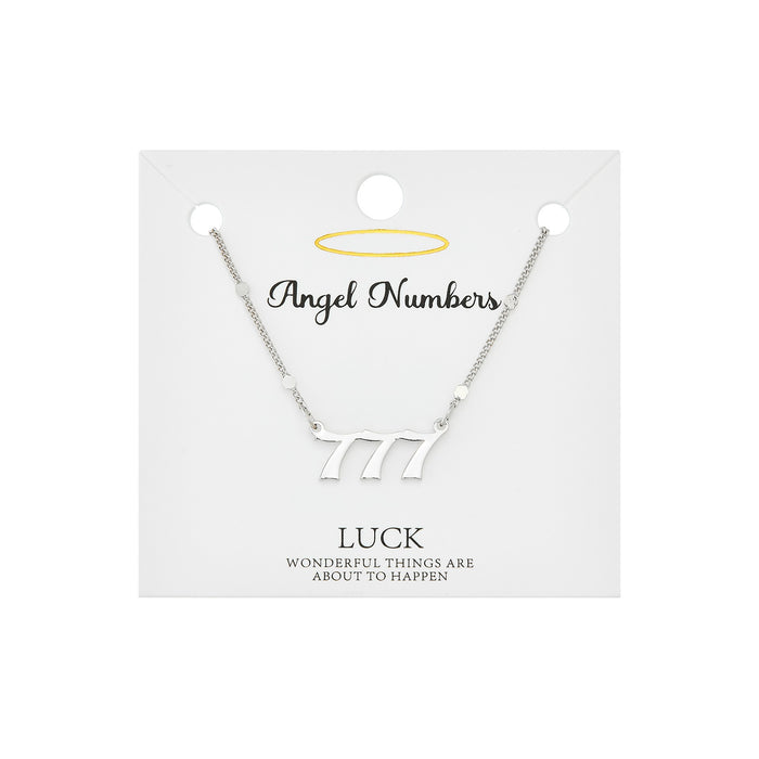 777 - Angel Number Necklace - Rhodium Tone - Not Every Libra